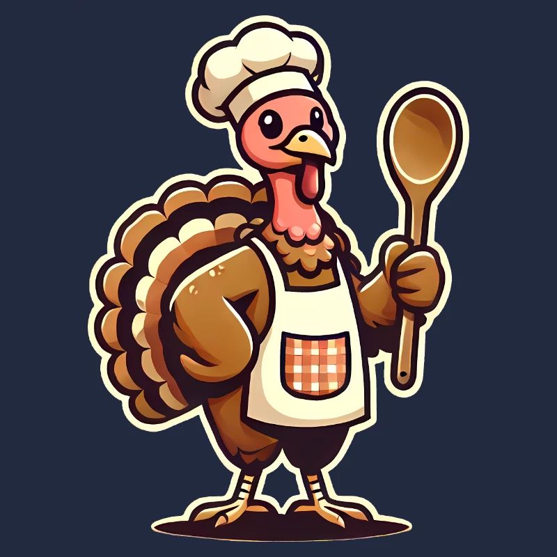 Dinde reconnaissante dans la conception d’un tablier de chef