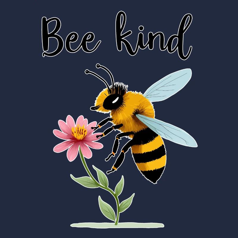 Bee Kind: Cute Bee with Tiny Flower