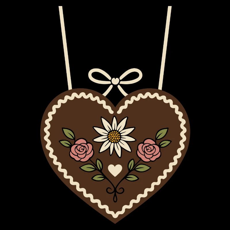Lebkuchenherz mit Edelweiß & Rosen
