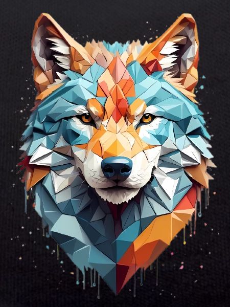 Geometrischer Wolfskopf