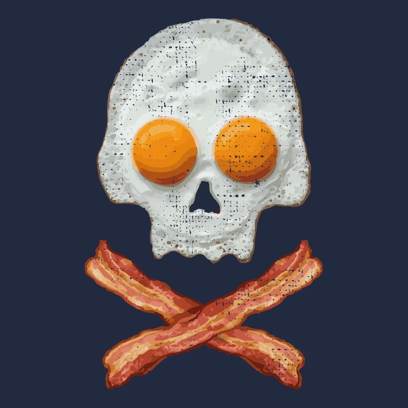 Spiegelei Schädel mit Baconkreuz