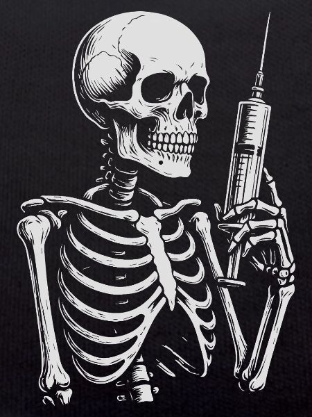 Skeletal Syringe Noir Tee
