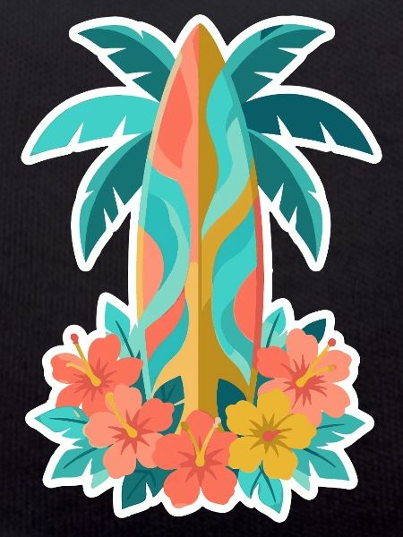 Tropical Surfboard Hibiscus Bloom
