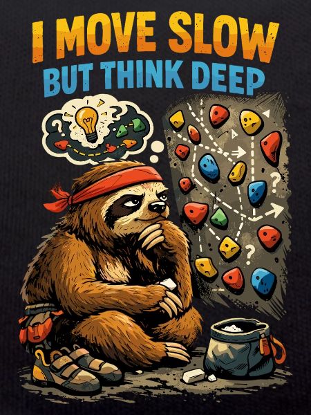 Sloth Bouldering – Comic Climbing Shirt