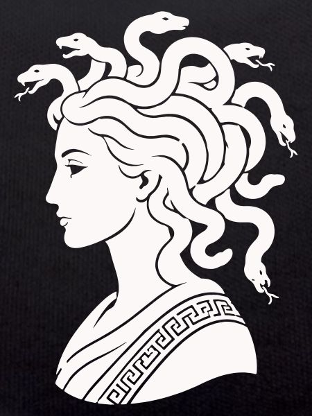 Medusa Kopf mit Schlangen