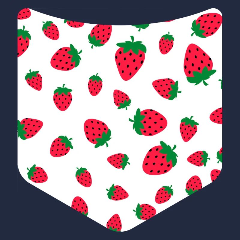 Sommer Obst Erdbeeren Muster Brusttasche Erdbeere