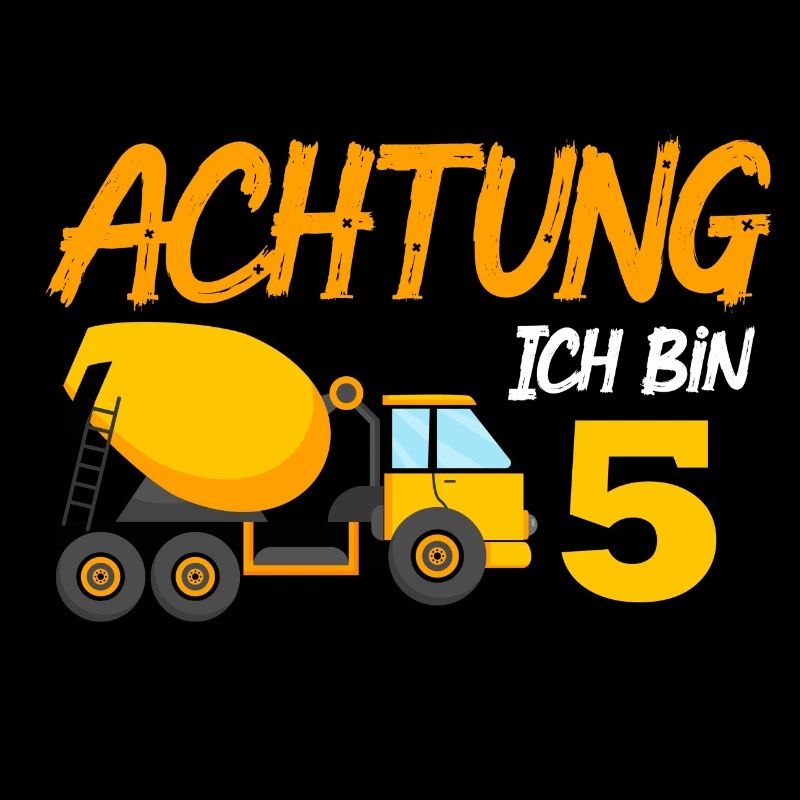Ich bin 5 Betonmischer 5. Geburtstag 5 Jahre