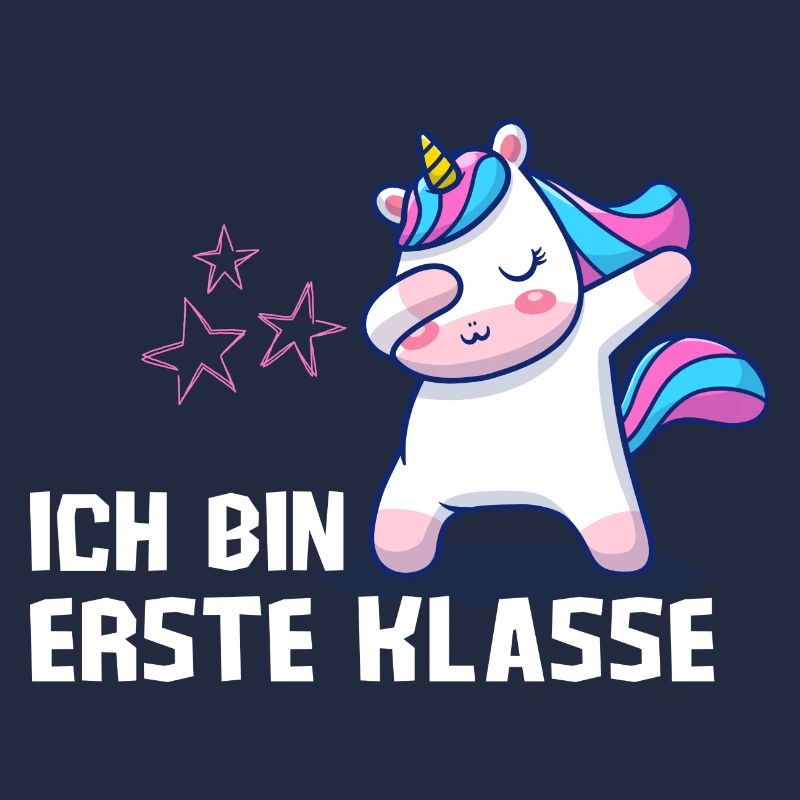 Ich bin erste Klasse Einhorn Einschulung