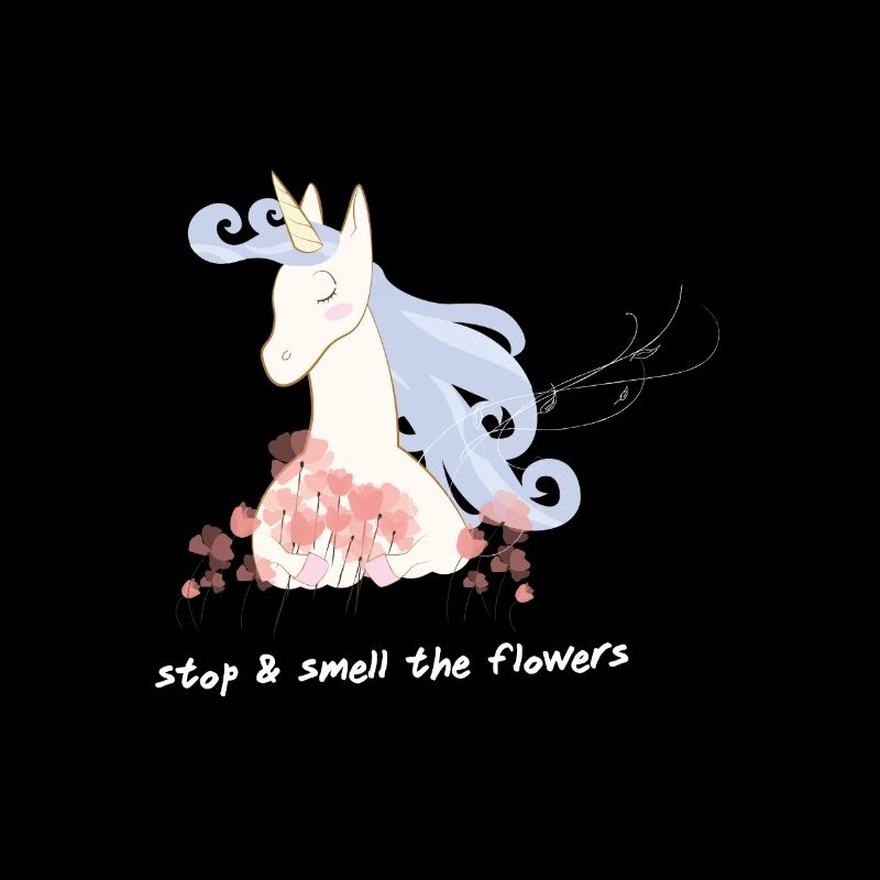 Unicorn loves flowers