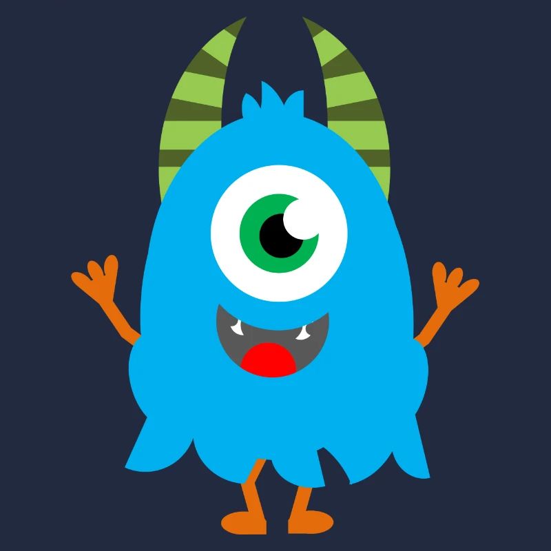 Laughing blue monster