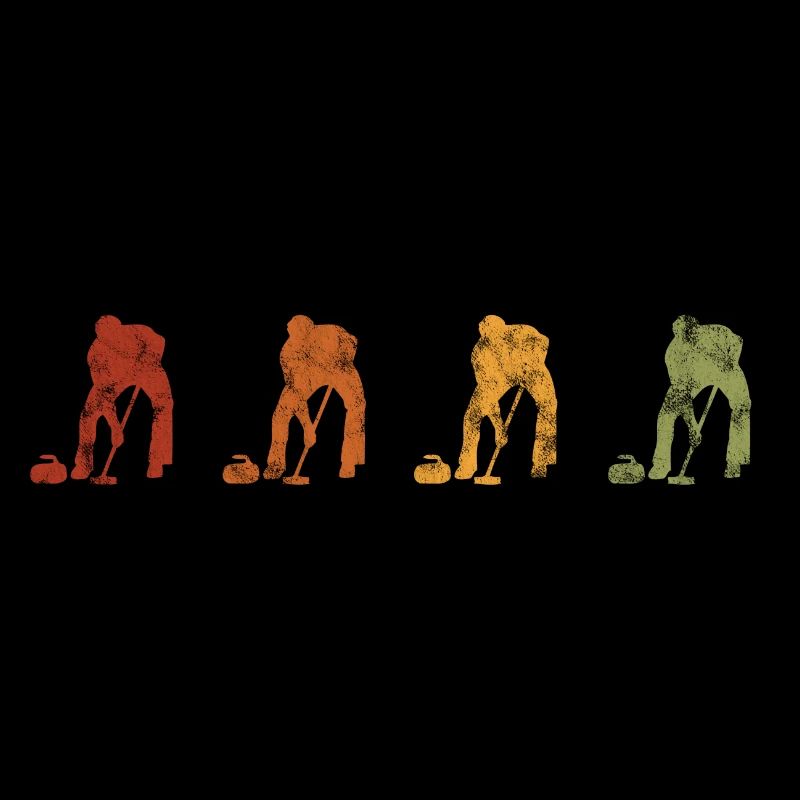 Eis Curling Curler Eisstockschießen Retro Geschenk