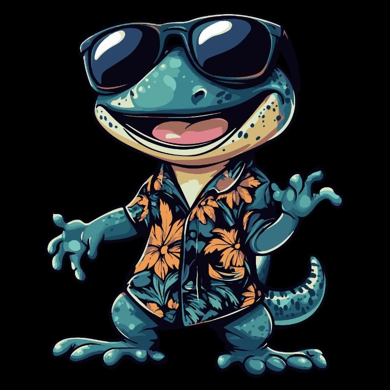 Lizard Comic Funny Summer
