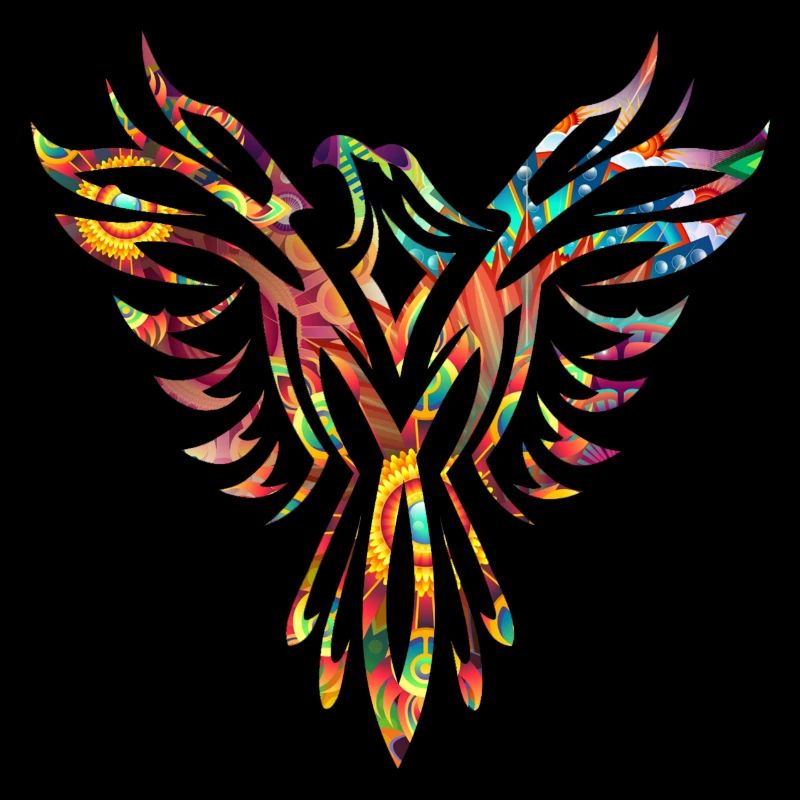 Silhouette abstraite colorée Phoenix