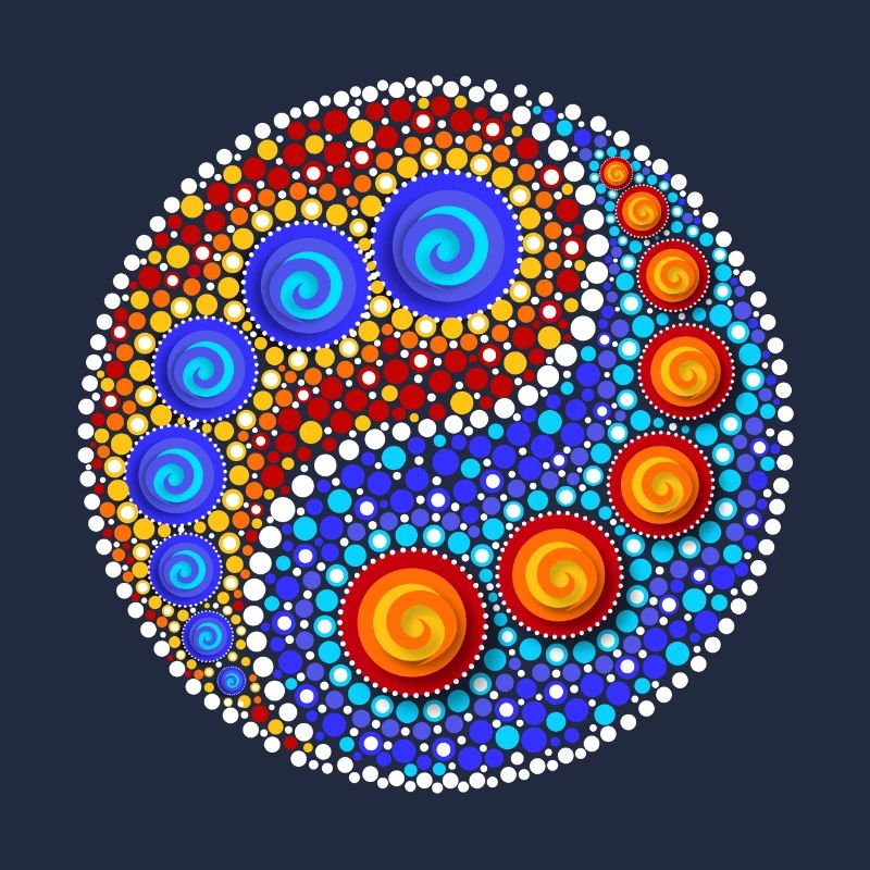 Yin Yang Dot Art Points Sign Forms Yoga Om Zen