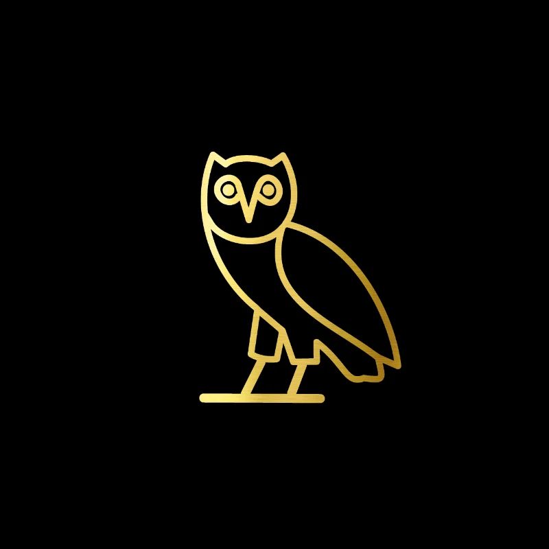 UHU / owl in gold design.