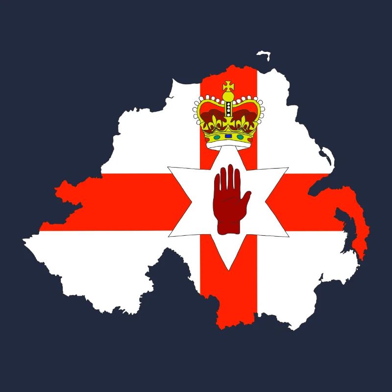 Drapeau d'Irlande du Nord et carte d'Irlande du Nord