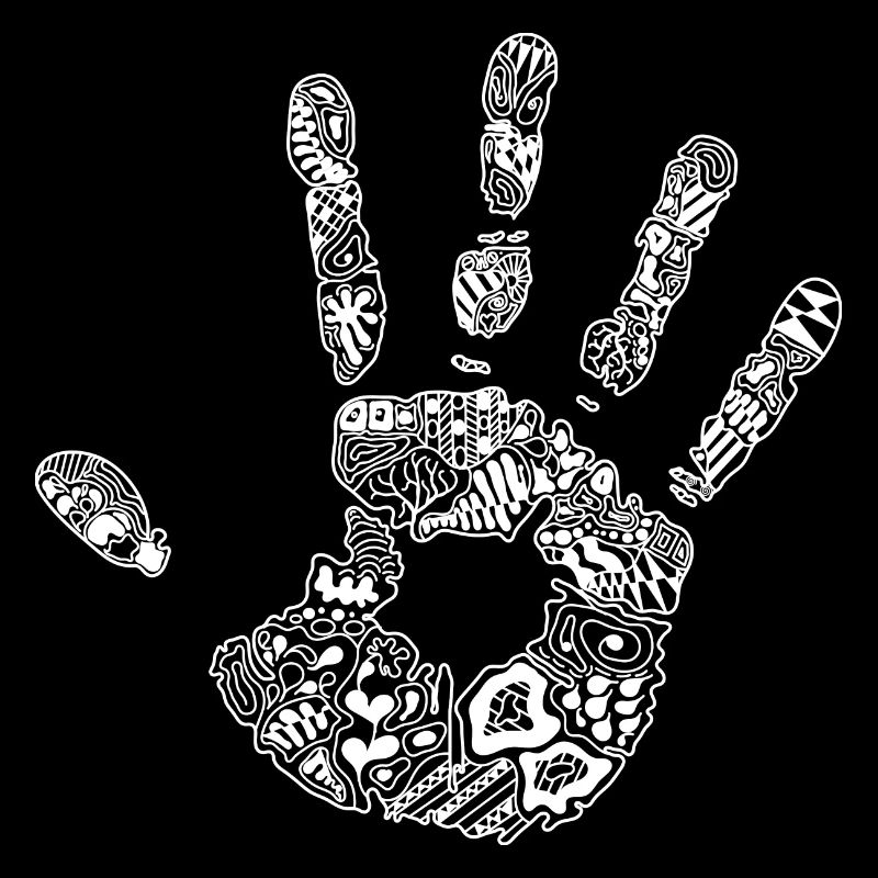 Hand Handabdruck Ornamente Geschenk weiß