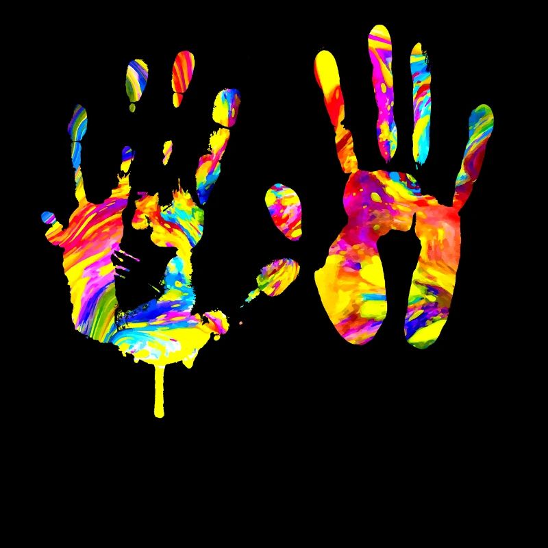 Empreinte de main colorée