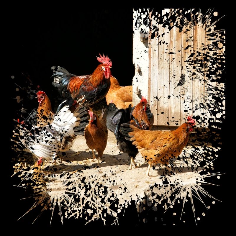 Poulets heureux à la ferme