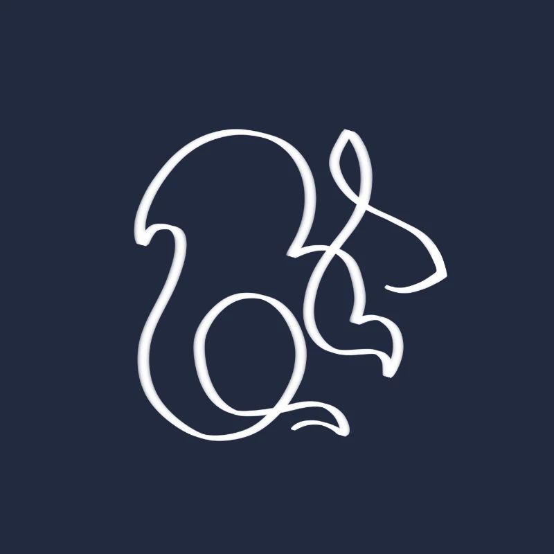 One Line Squirrel white