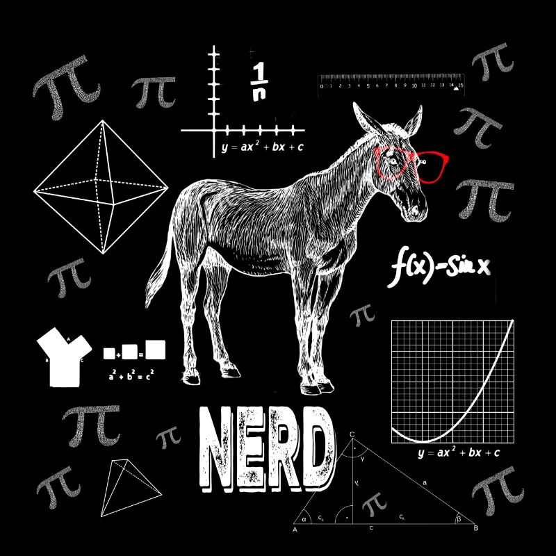 Esel Pferd Nerd Mathematik Leseratte nerdyT Shirt