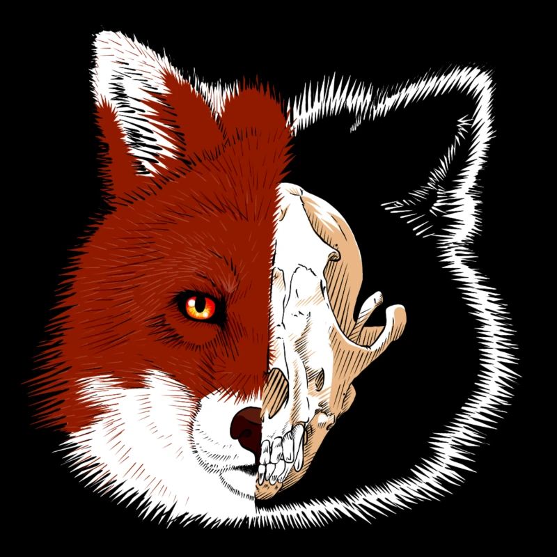 Fox's head with skull fade