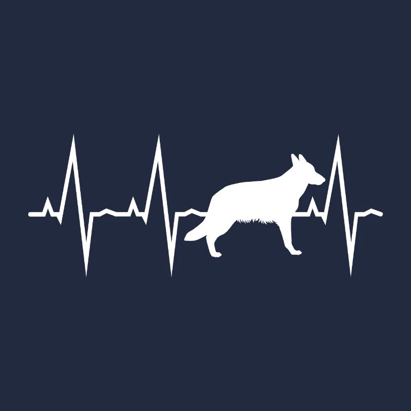 German Shepherd Heartbeat White Gift
