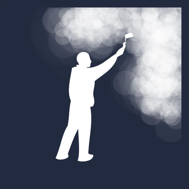 A painter with white color