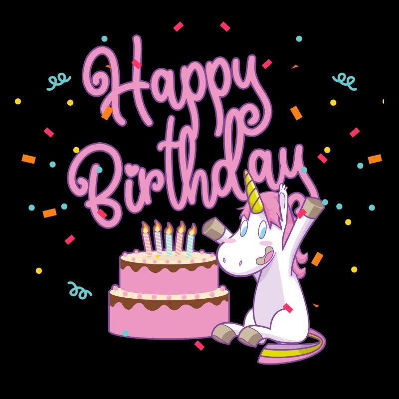 Geburtstagsfeier mit einem Einhorn und Kuchen