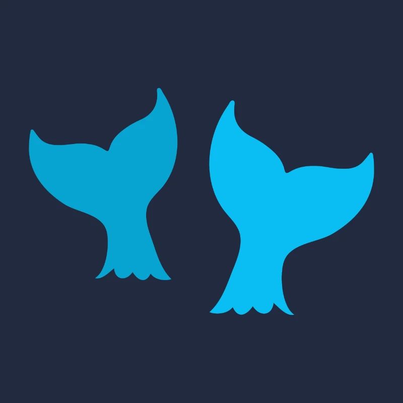 zwei Wal Delfin oder Meerjungfrau Schwänze