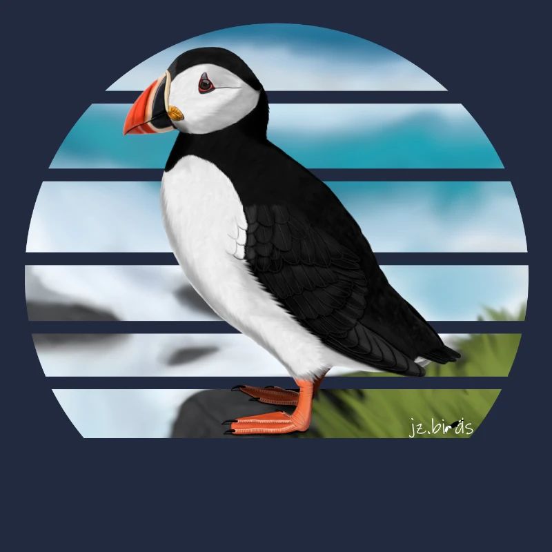 Illustration de conception d'oiseau macareux moine peint