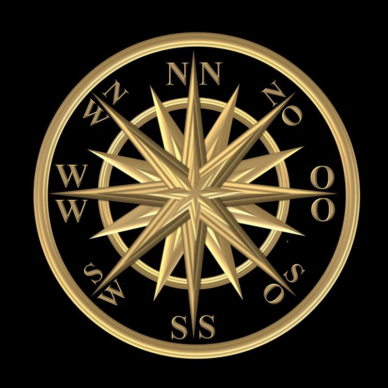 Goldene Windrose