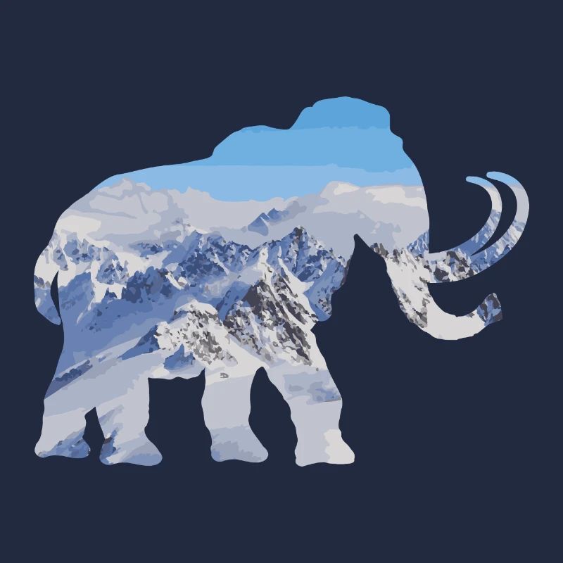 Double Exposure Animals Mammoth Funny Gift