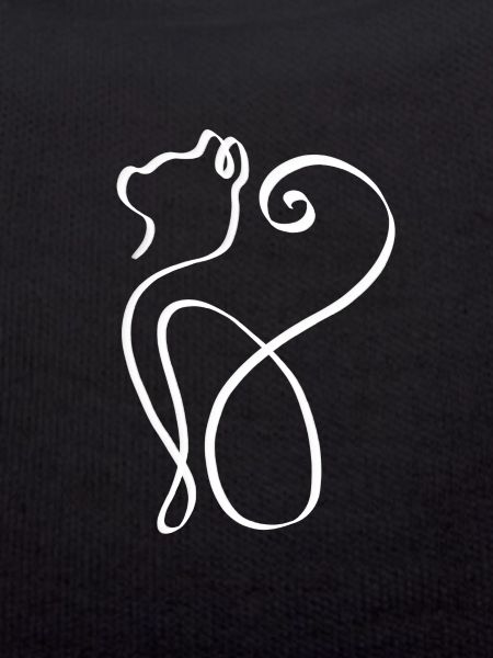 Cat white one-stroke