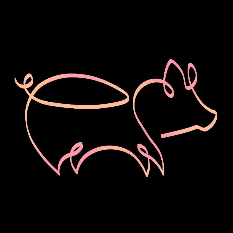 One Line Schwein rosa