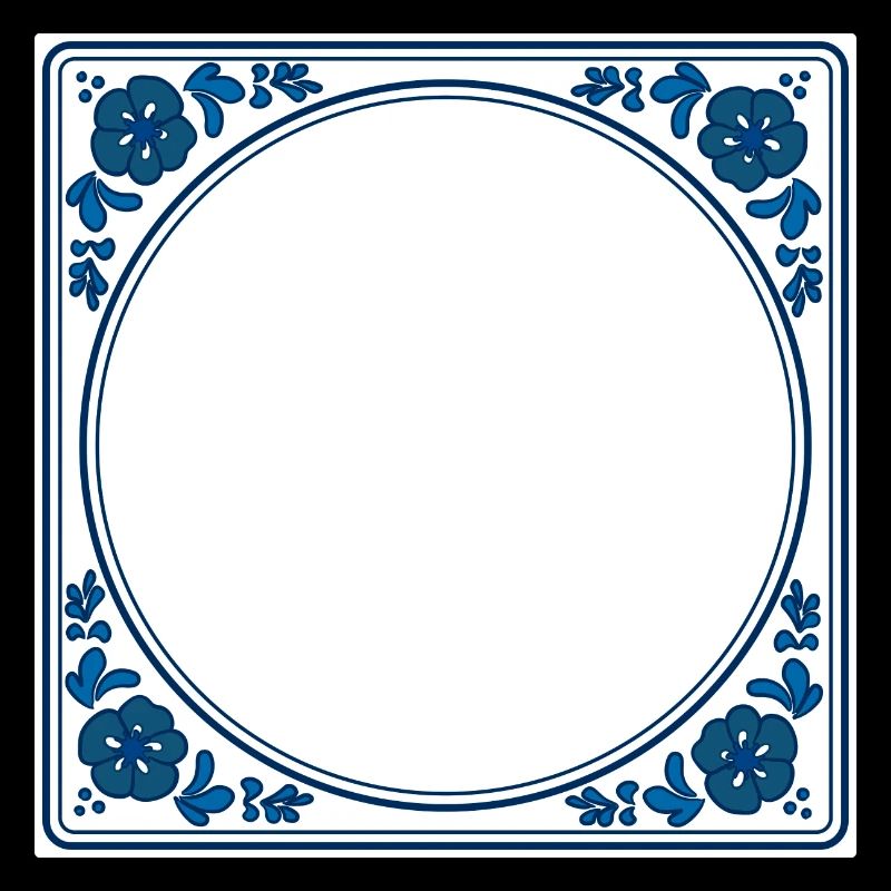 Leerer Fliesen eigener Text - Delft Blue