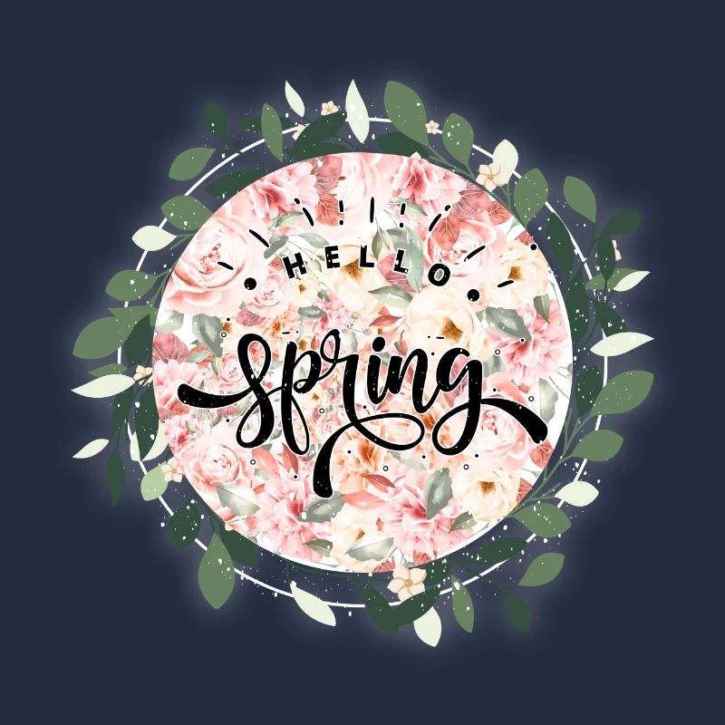 Hello spring flowers pattern