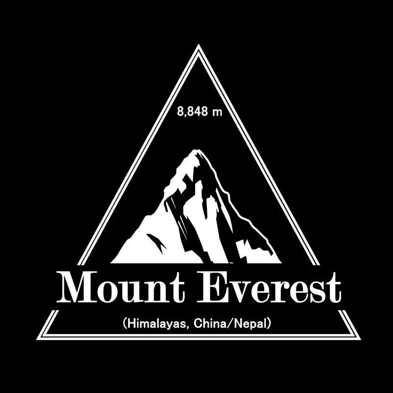 Mount Everest Berg Dreieck (weiß)