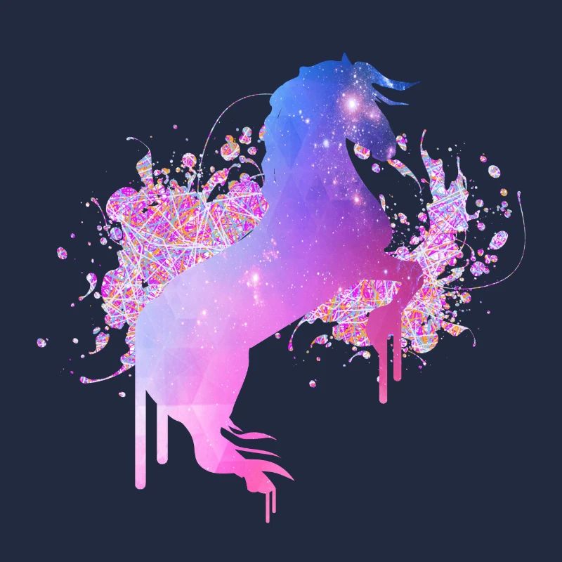 Tache de peinture cheval rose