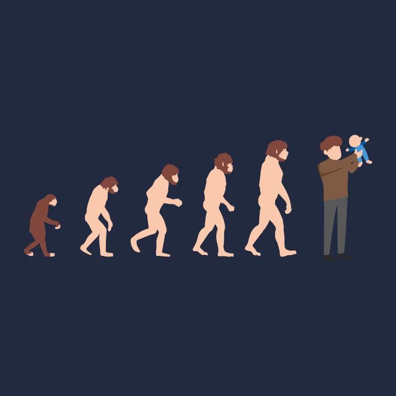 Evolution Papa und Baby Neuer Papa Geschenkidee