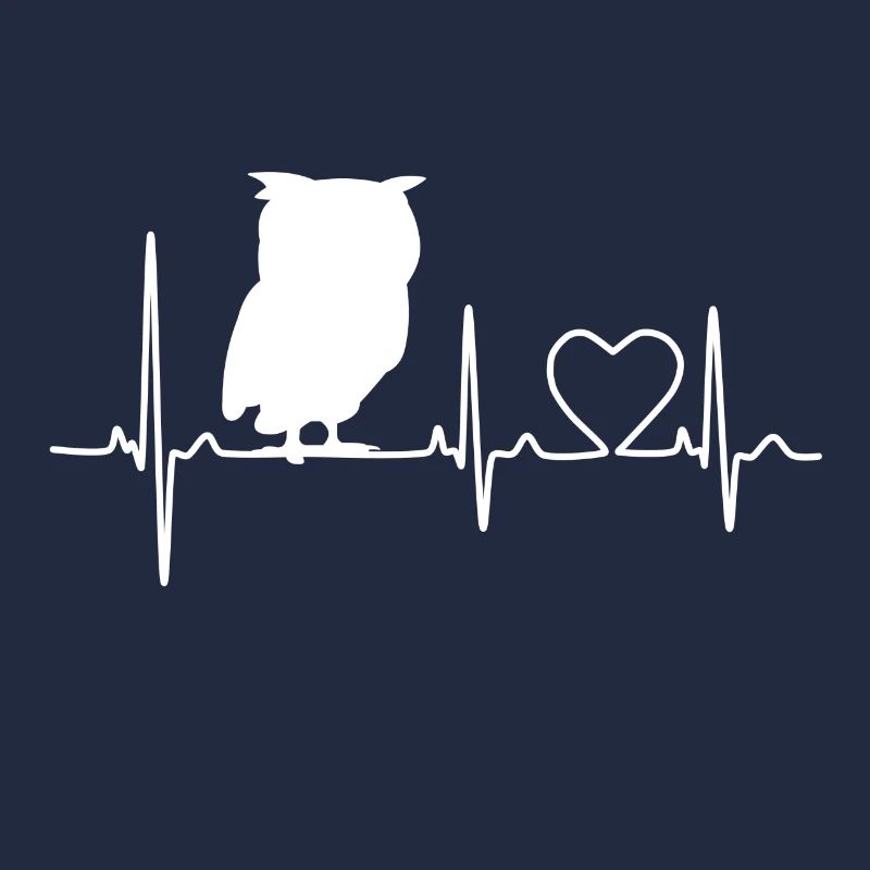 Herzschlag Uhu Eule Design