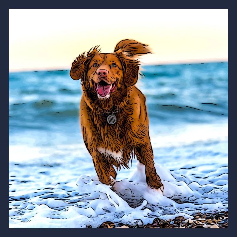 Chien mignon à la mer chiot mignon sur la plage