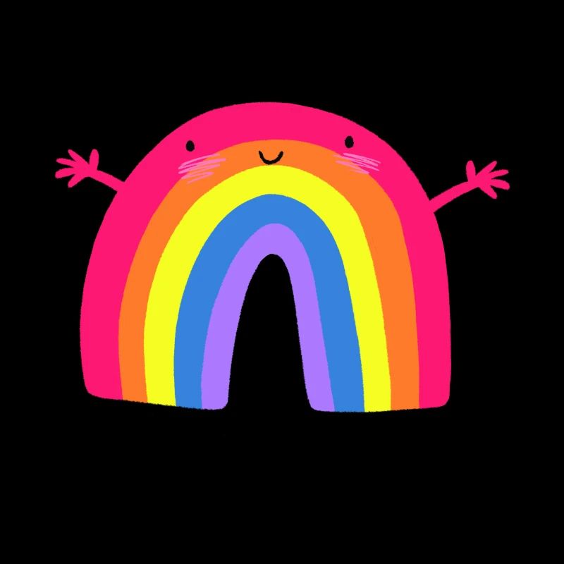 Câlin arc-en-ciel mignon