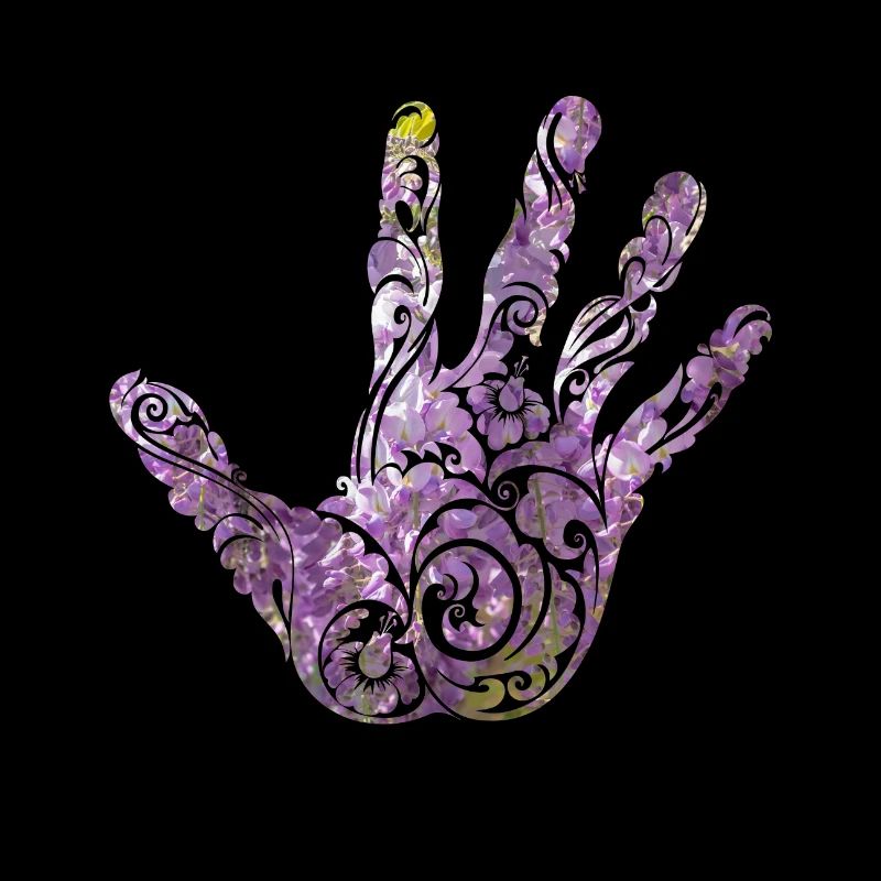 Lavendel Hand mit Blumen Muster Geschenk