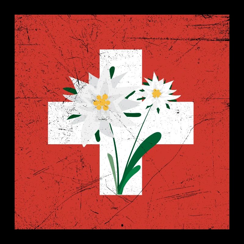 Edelweiss Suisse Drapeau Drôle d’idée cadeau