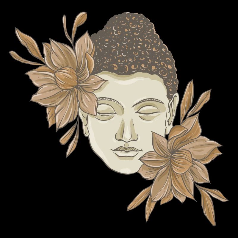 Bouddha avec des fleurs