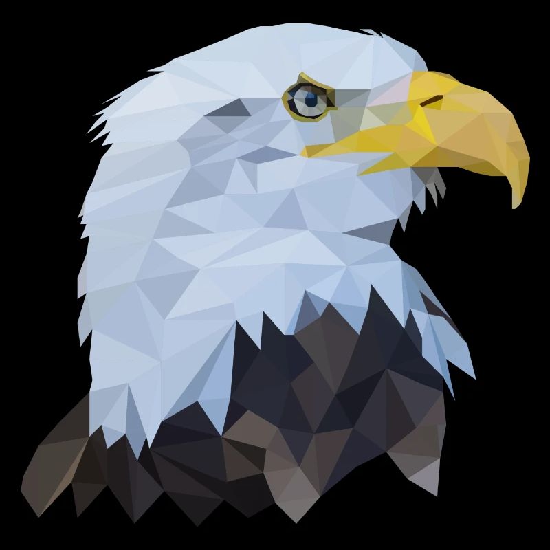 Oiseau polygone tête d'aigle
