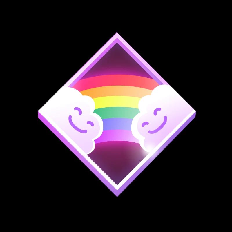 Enamored clouds with rainbow