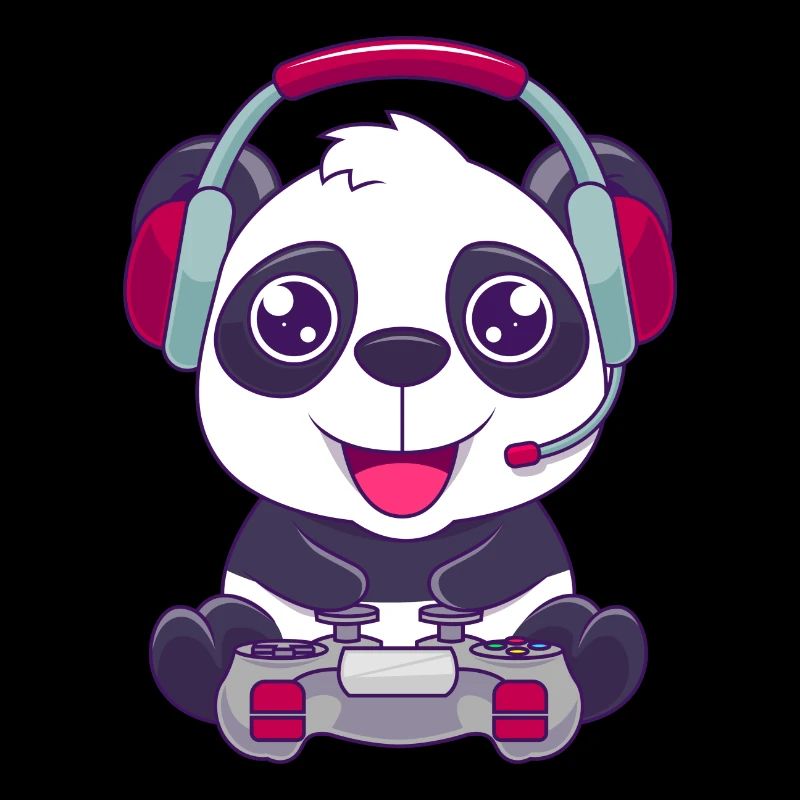 Cute panda gaming bear with gaming cute gift