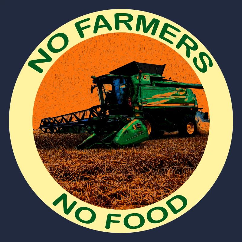 Pas d'agriculteurs pas de nourriture - avec une moissonneuse-batteuse